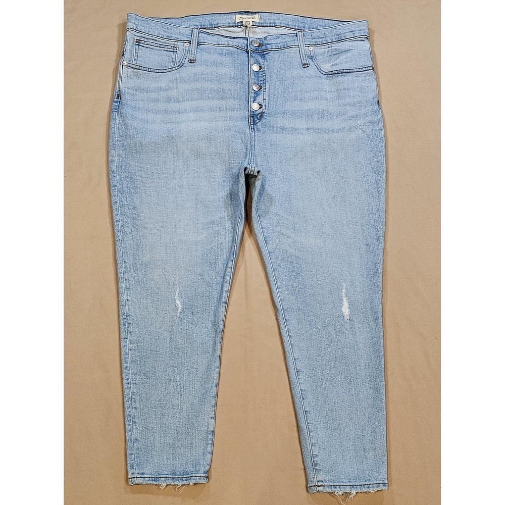 Madewell 9" High-Rise Skinny‎ Jeans Womens 36 Distressed Button-Fly Stretch